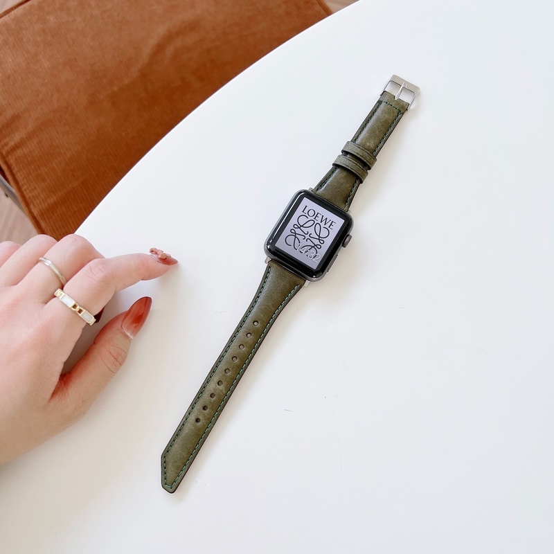 Dây đeo đồng hồ Apple Watch 45mm 40mm 44mm 38mm 42mm Series 7 SE 654321 Đồng hồ dây da hình dao cho nữ