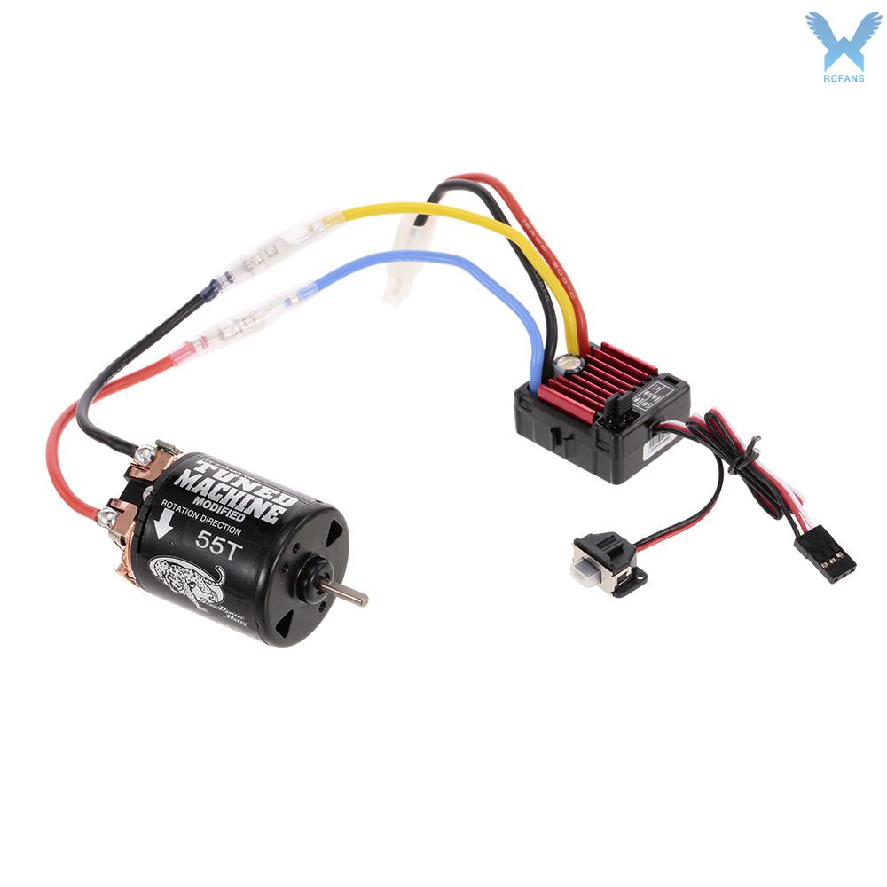 Động cơ chổi than Hobbywing QuicRun WP 1060 60A ESC 2-3S 6V/3A BEC và tuyết Hobby 540 55T tỉ lệ 1/10 cho xe điều khiển từ xa SCX10
