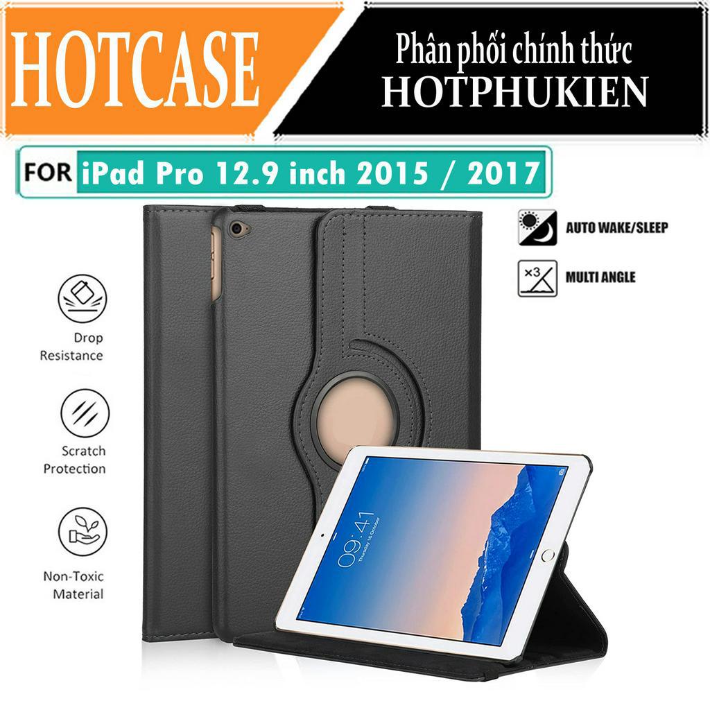Case bao da xoay 360 độ cho iPad Pro 12.9 2015 / 2017 hiệu HOTCASE trang bị tính năng smartsleep - Hotphukien Phân Phối