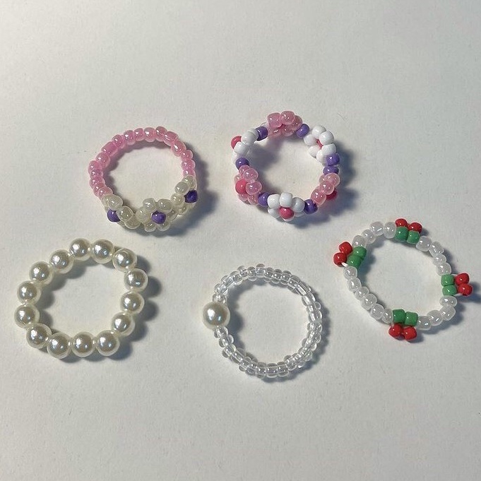 Nhẫn Hoa Pastel Màu Phấn Babi Đáng Yêu Nữ Tính