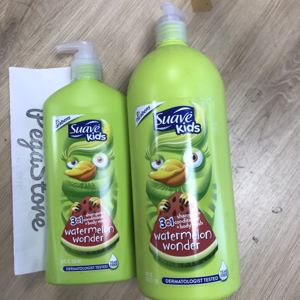 Sữa tắm gội cho bé SUAVE Kid 3 trong 1 dầu gội trẻ em Watermelon Wonder 532ml