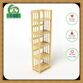 Kệ sách gỗ 5 tầng 40cm gỗ cao su siêu đẹp