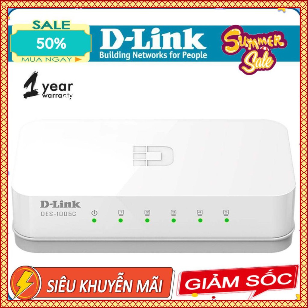 Switch D-LINK DES - 1005C 5 Port 10/100Mbps RẺ QUÁ