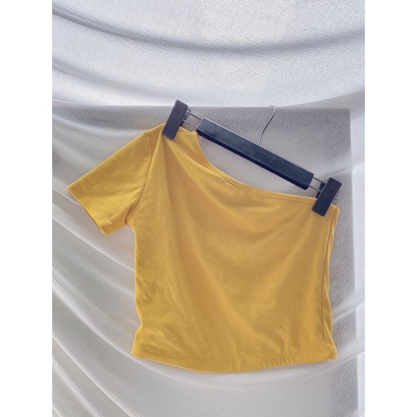 ÁO 1 VẠT MÀU VÀNG 2HAND CROP