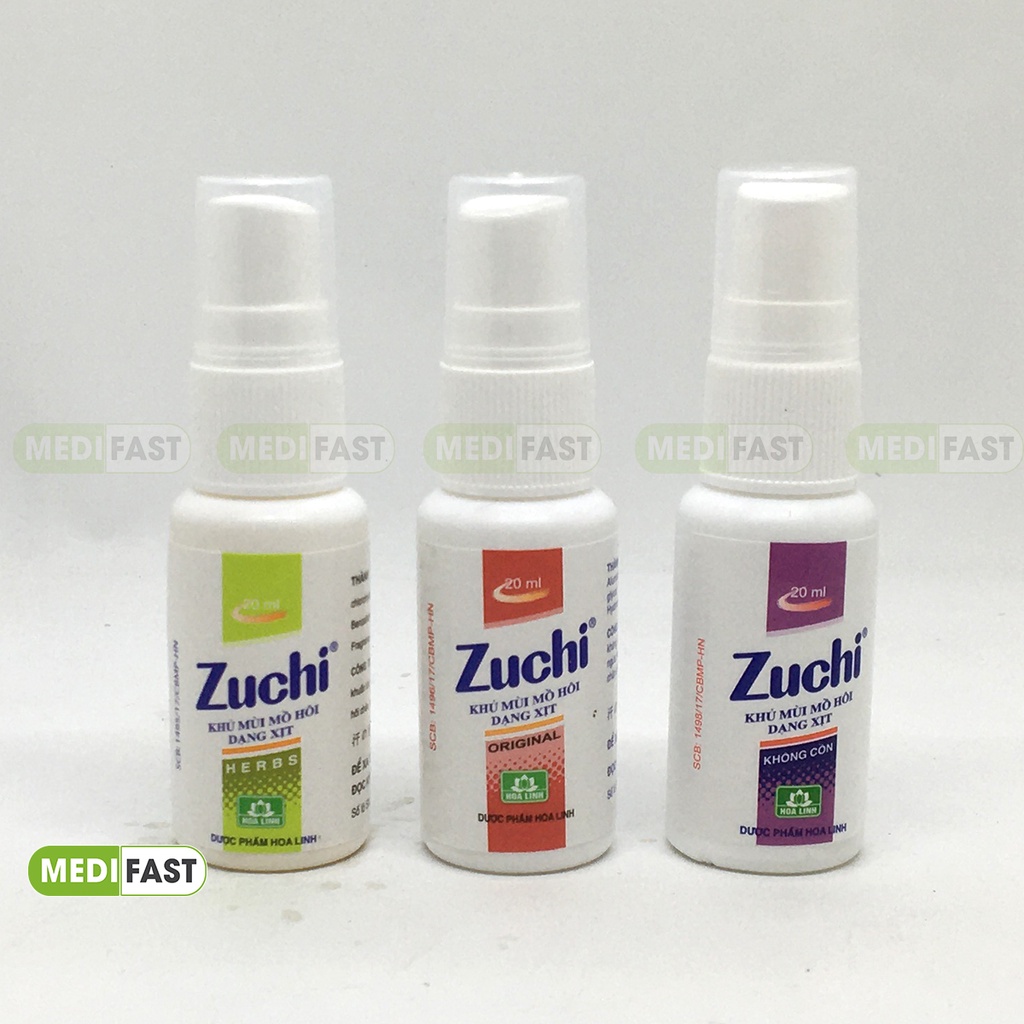 Zuchi khử mùi hôi nách - chai 20ml - từ thảo dược - xịt khử mùi cơ thể