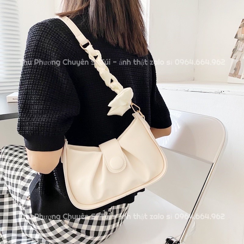 [FREESHIP] Túi Xách Nữ Kẹp Nách 2 Dây Quai Phối Nơ  Kiểu Dáng Trẻ Trung Nữ Tính - Phong Cách Thời Trang Phương Tây