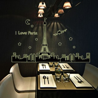 Miếng Dán Tường Hình Tháp Eiffel Hiệu Ứng Dạ Quang