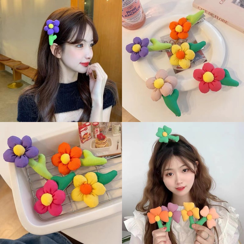 Kẹp Tóc Mỏ Vịt Đính Hoa Xinh Xắn Cho Bạn Gái