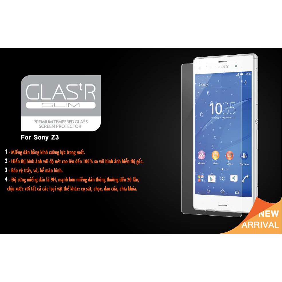 Kính cường lực Glass cho Sony Z3