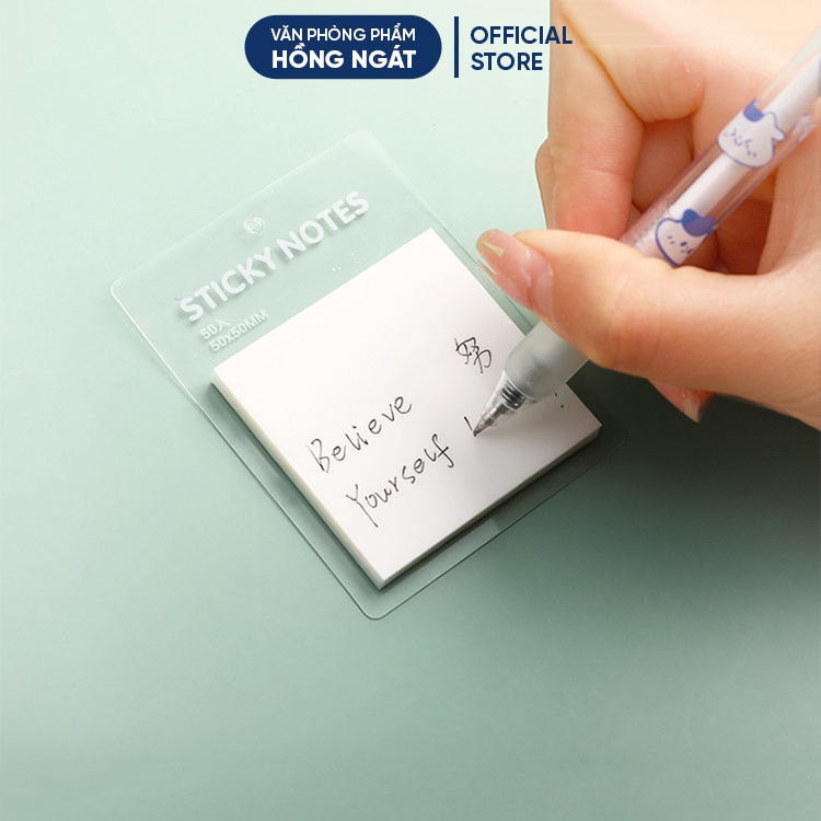 Giấy note trong suốt nhiều màu, giấy ghi nhớ dễ thương cute nhỏ gọn 50 tờ đồ dùng học tập văn phòng phẩm GN09