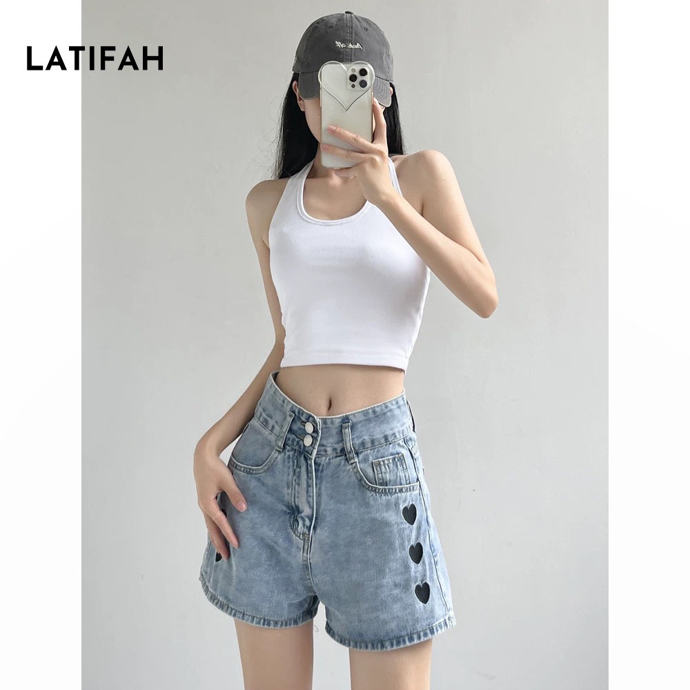 Áo thun croptop cổ yếm LATIFAH TRƠN AT016 chất vãi dày dặn co giãn 4 chiều