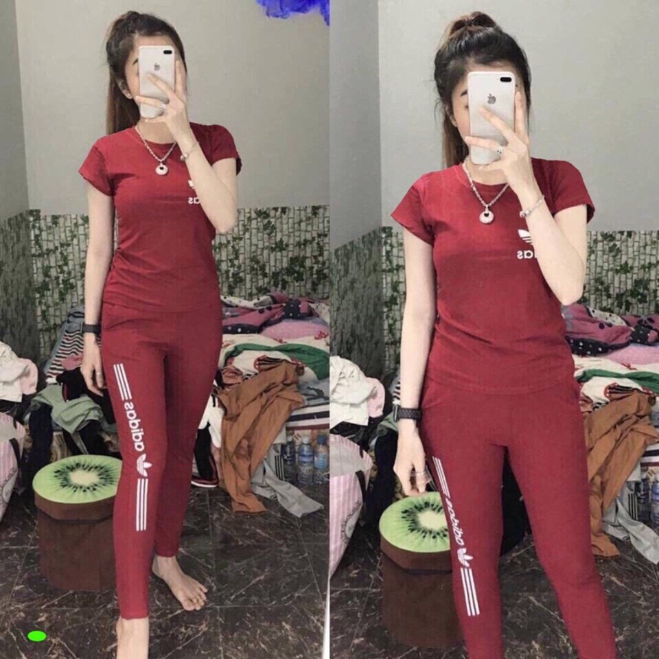 Đồ bộ cotton thể thao logo thêu siêu xinh