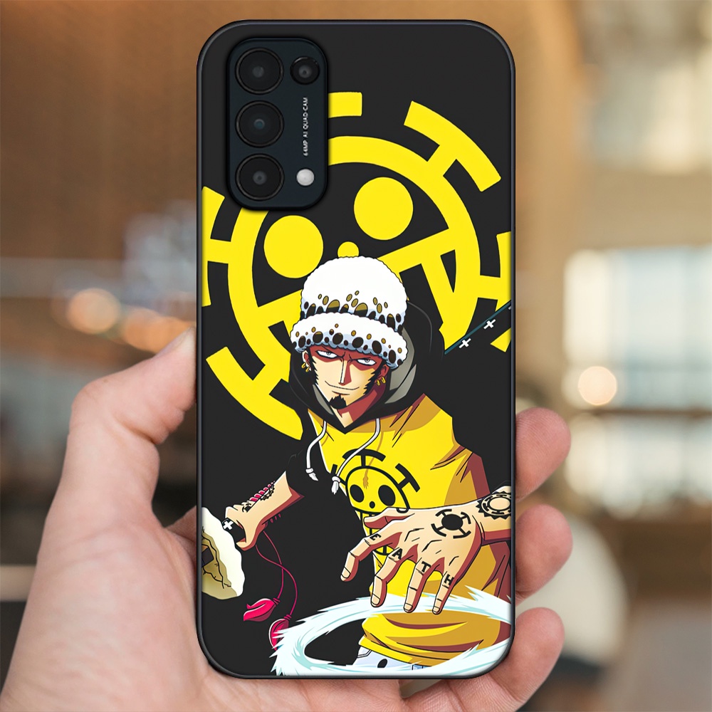 Ốp lưng Oppo Reno 5 viền đen in hình Law One Piece