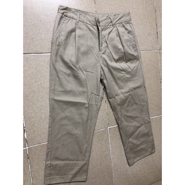 Size 29 to 30 quần thô kaki nam nữ form baggy màu be mới cao xắn gấu 2hand
