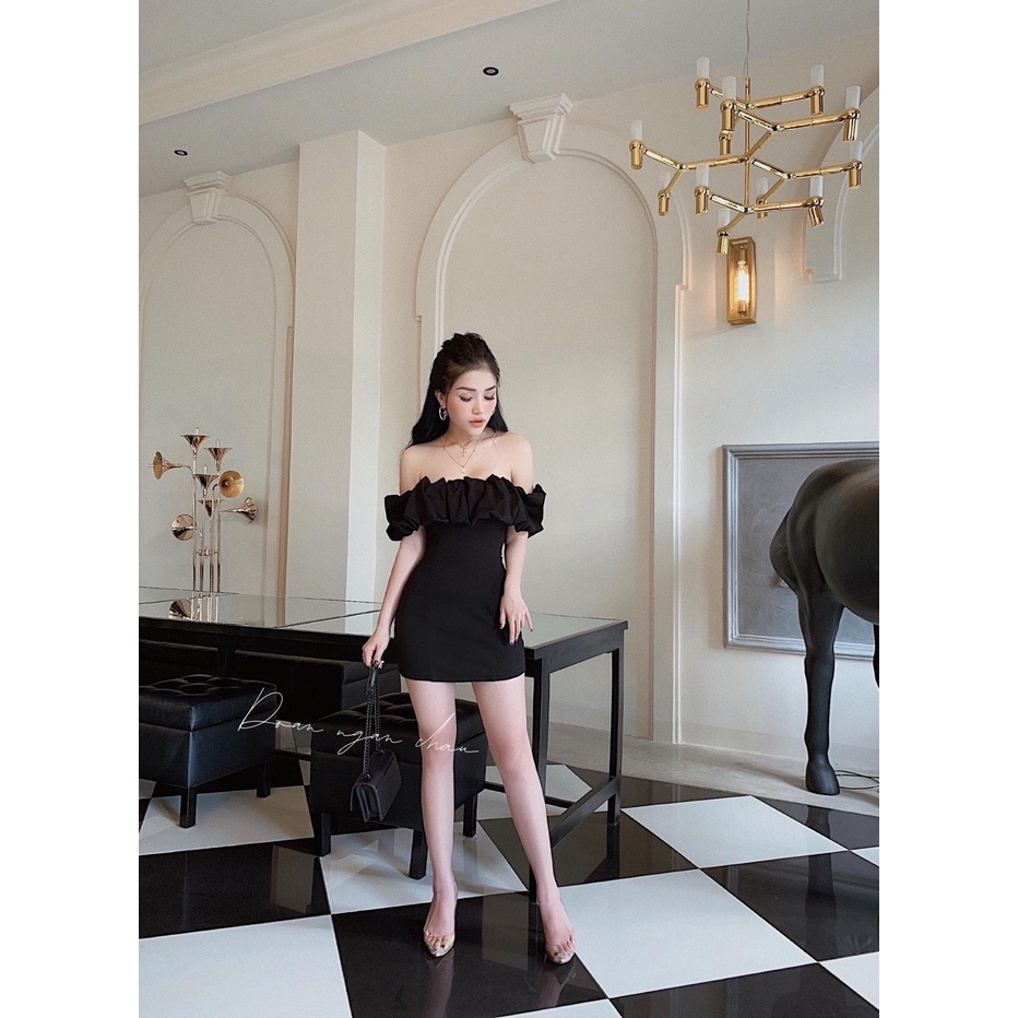 Đầm Nữ Trễ Vai Bè Ngực Sang Chảnh ( Umi Mềm Mịn )