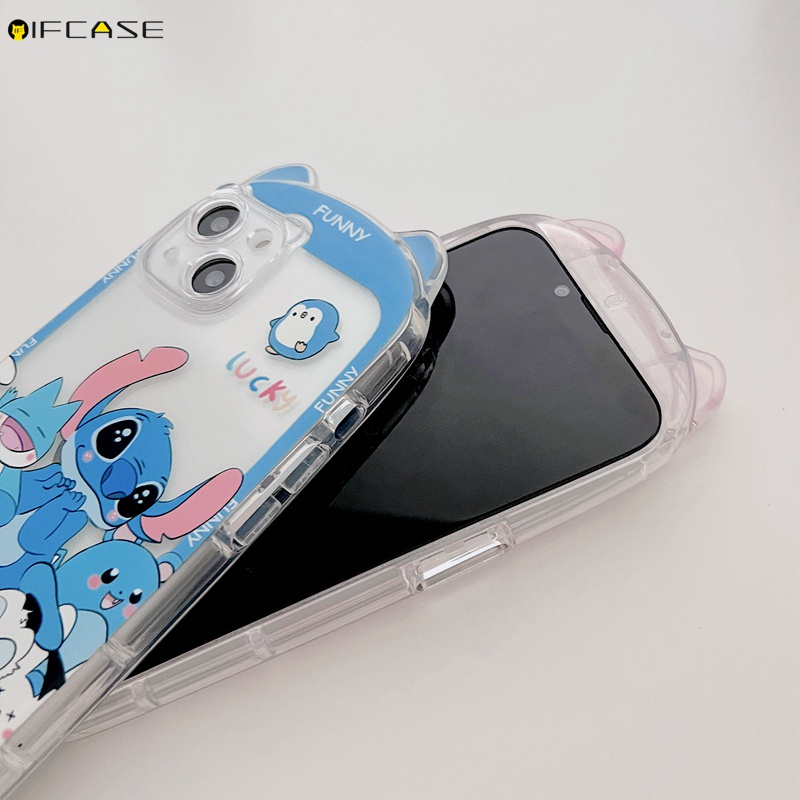 Ốp Điện Thoại Mềm Trong Suốt Họa Tiết Hoạt Hình Sáng Tạo Cho iPhone 13 12 11 Pro Max