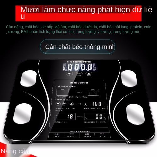 > Cân béo Trung Quốc hiển thị điện tử phân tích thành phần cơ thể sức khỏe nhà thông minh <