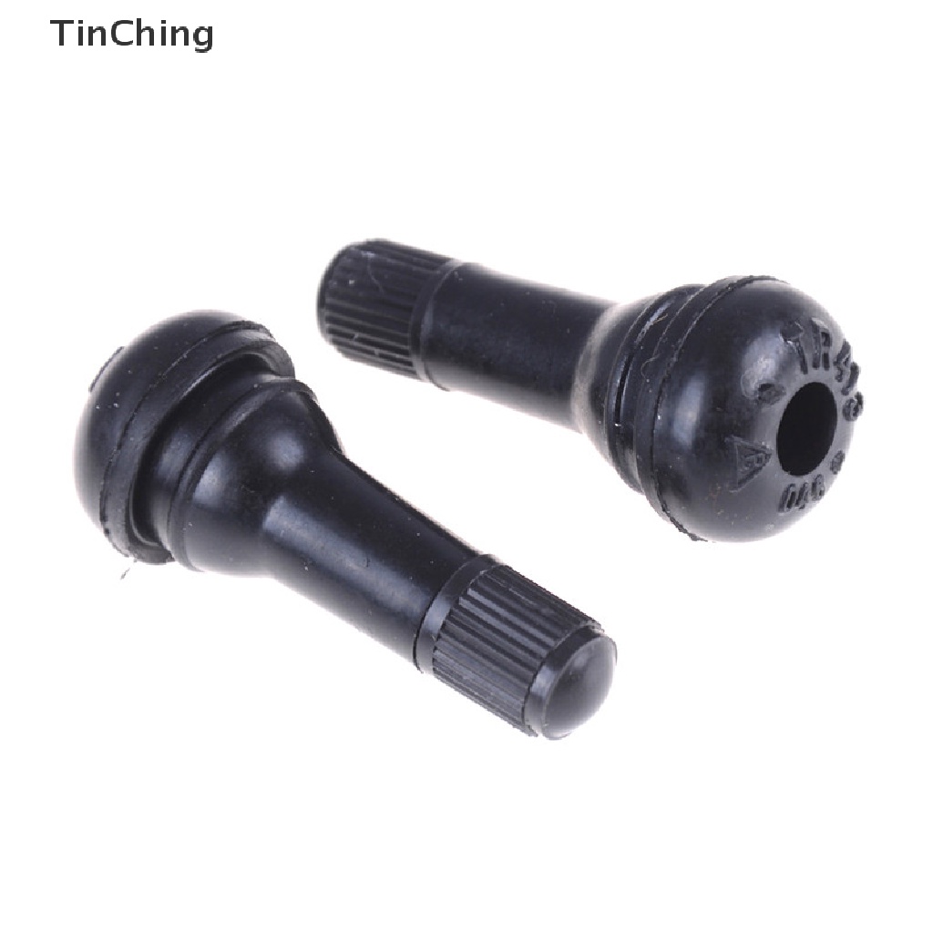 Set 4 Van Lốp Xe Hơi TR413 Bằng Cao Su Ngắn Màu Đen Có Nắp