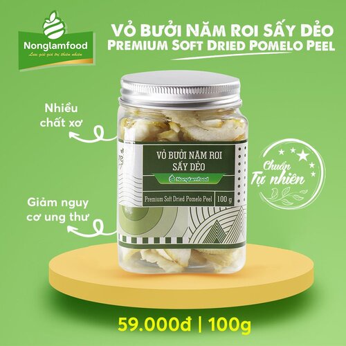 Vỏ Bưởi Năm Roi Sấy Dẻo Nonglamfood Hũ 100g | Healthy Snack | Ăn vặt văn phòng