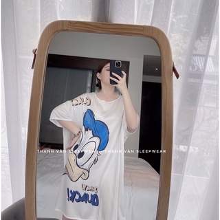 Váy lụa satin cổ tròn màu loang