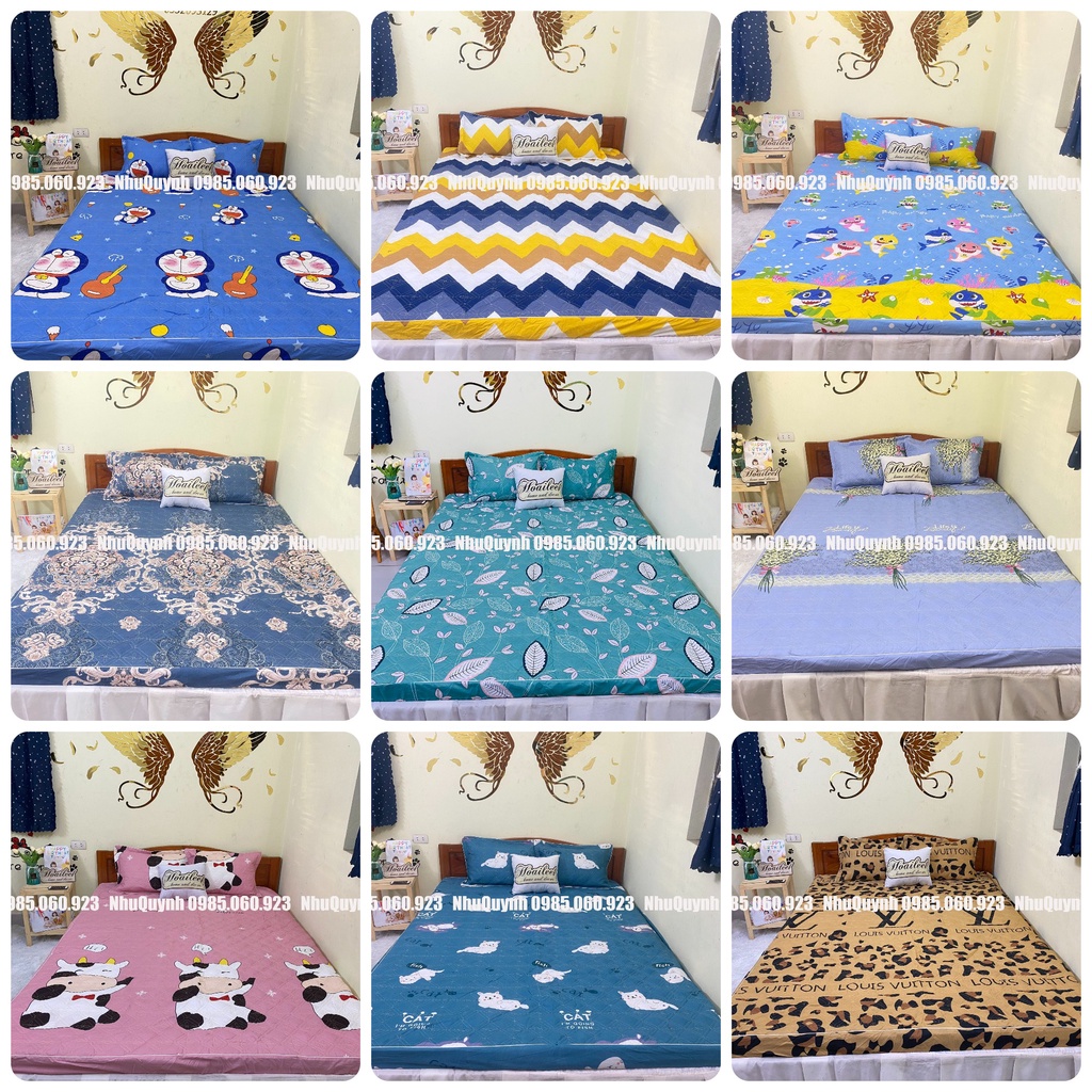 Ga chun trải giường trần bông dày dặn chắc chắn chất liệu cotton poly đủ kích thước m6 m8 | BigBuy360 - bigbuy360.vn