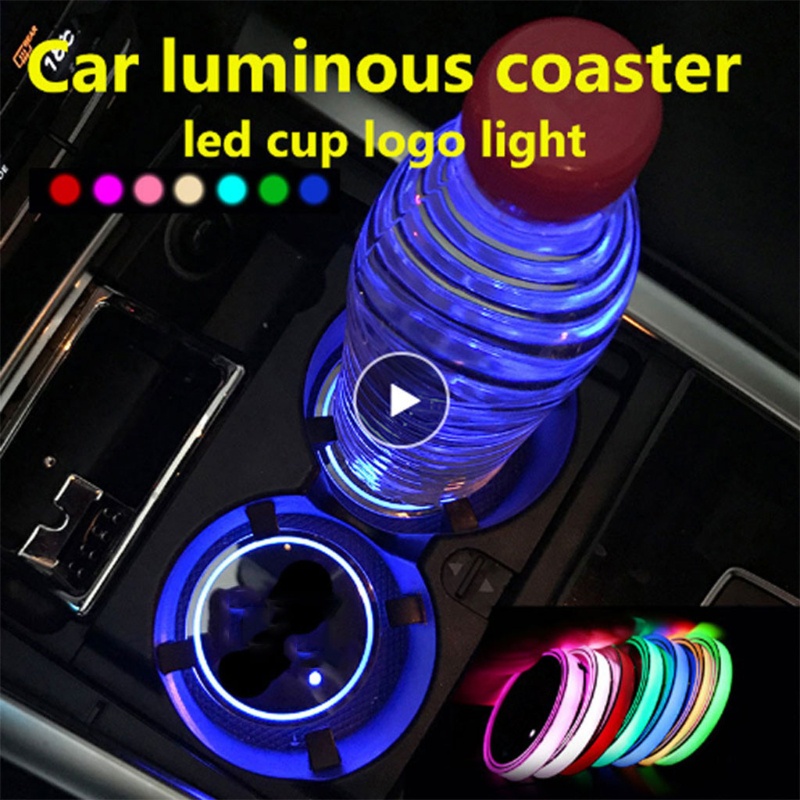 Giá Đỡ Cốc Nước Có Đèn LED RGB Trang Trí Nội Thất Xe Hơi SUV