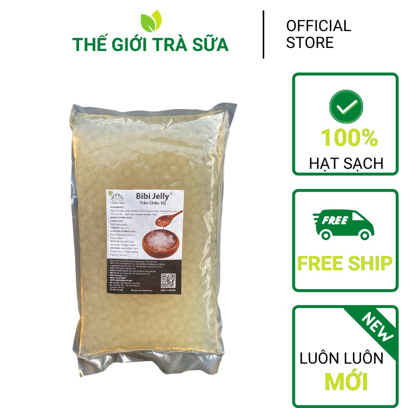 Trân châu 3q Jelly thạch trắng ngọc trai giòn làm topping trà sữa (1kg) Việt Nam chính hãng - Cửa hàng thế giới trà sữa
