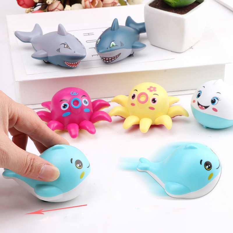 Đồ Chơi Xe Kéo Lưng / Xe Hơi Hình Cá Mập Trắng / Bạch Tuộc / Cá Voi Dễ Thương Cho Bé