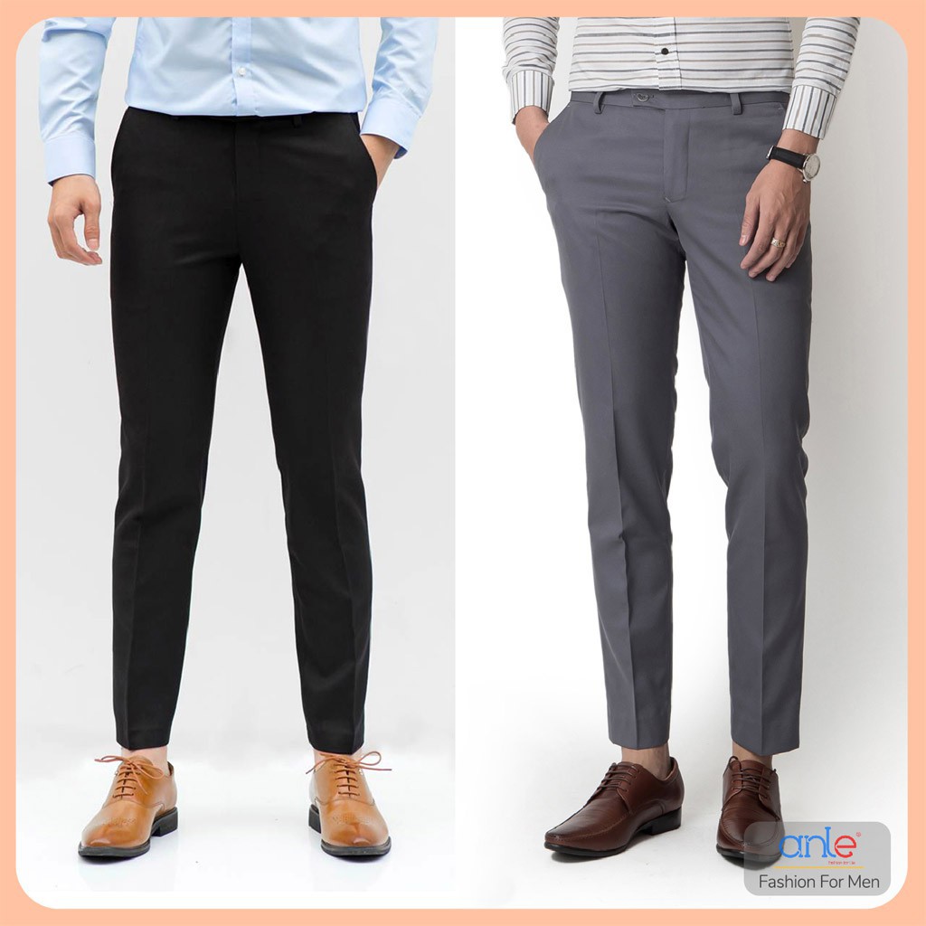 Quần tây nam Công sở SlimFit ống côn Hàn Quốc - Quần âu nam Co dãn Chống nhăn giữ form - Anle Store