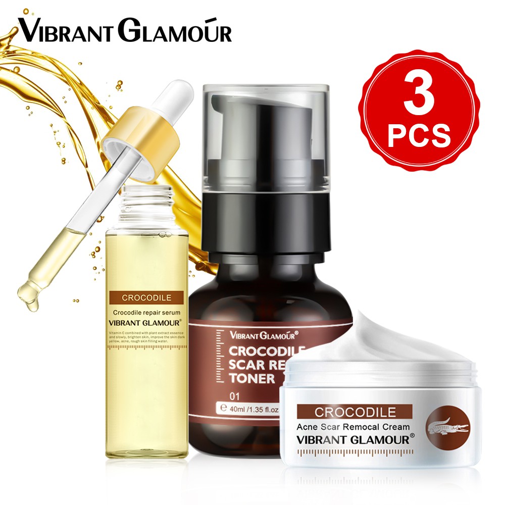 Set 3 Món Serum + Toner + Kem VIBRANT GLAMOUR Dưỡng Ẩm Làm Trắng Hỗ Trợ Mờ Thâm Giảm Sẹo Và Vết Rạn Da