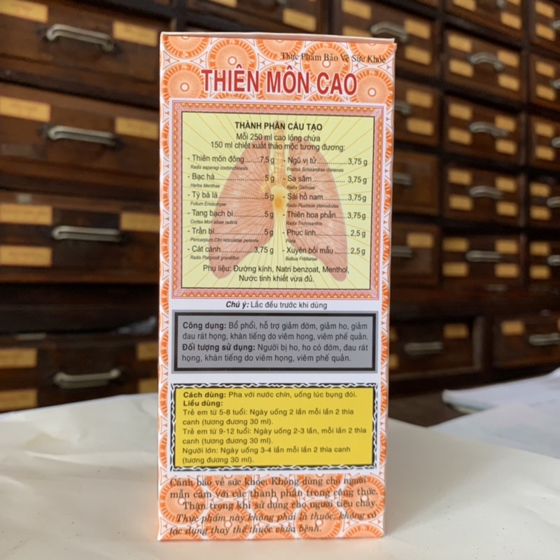 Thiên Môn Cao - nhuận phế, ngừng ho, hóa đàm, giáng khí