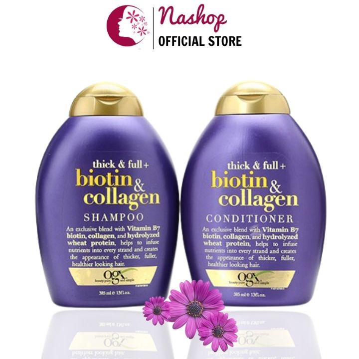 Cặp gội xả Biotin Collagen 385ml cho tóc mỏng, thưa