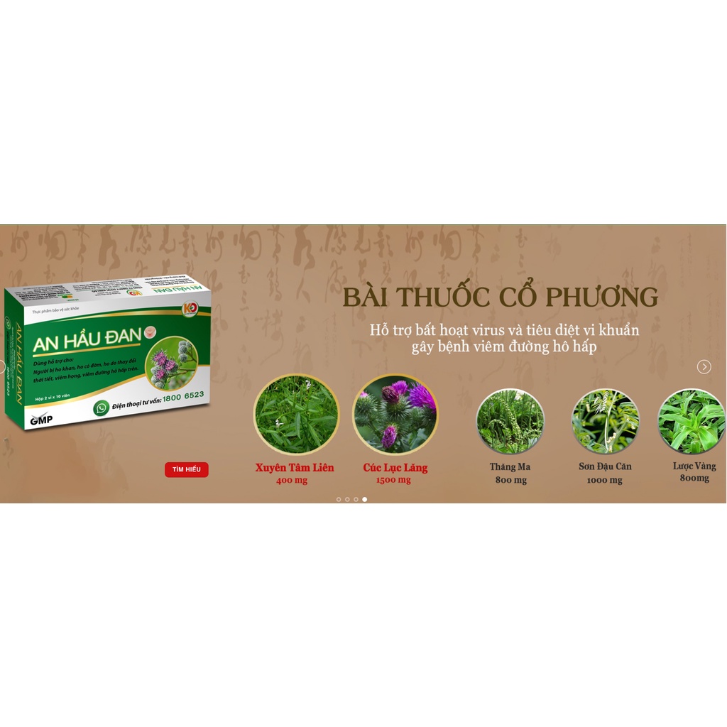 Viên Ngậm Ho An Hầu Đan Chứa Xuyên Tâm Liên Giảm Viêm Họng Hạt, Amidan, Long Đờm, Giảm Đau Rát Ngứa Họng