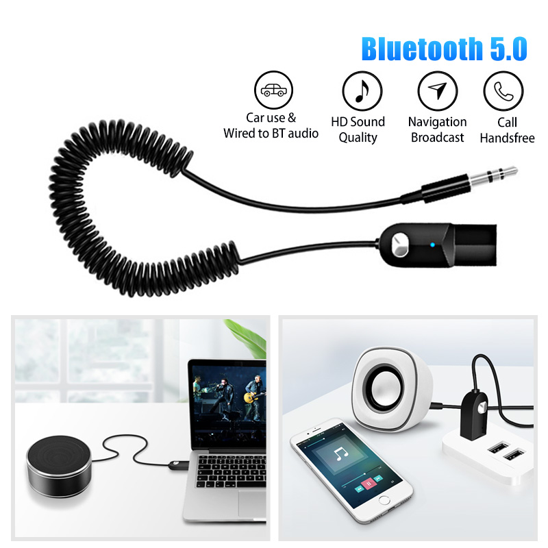 Bộ Chuyển Đổi Âm Thanh HdoorLink Không Dây Chất Lượng Cao 3.5mm AUX Bluetooth 5.0 USB Dongle Cho Xe Hơi