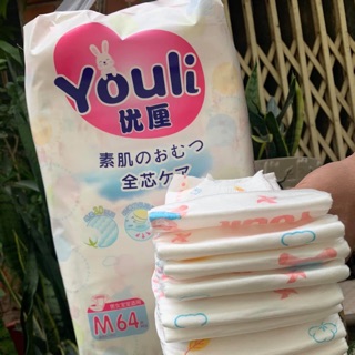 Bỉm quần/dán YOULI TRẮNG - S76, M64-58, L54, XL:48, XXL: 44m