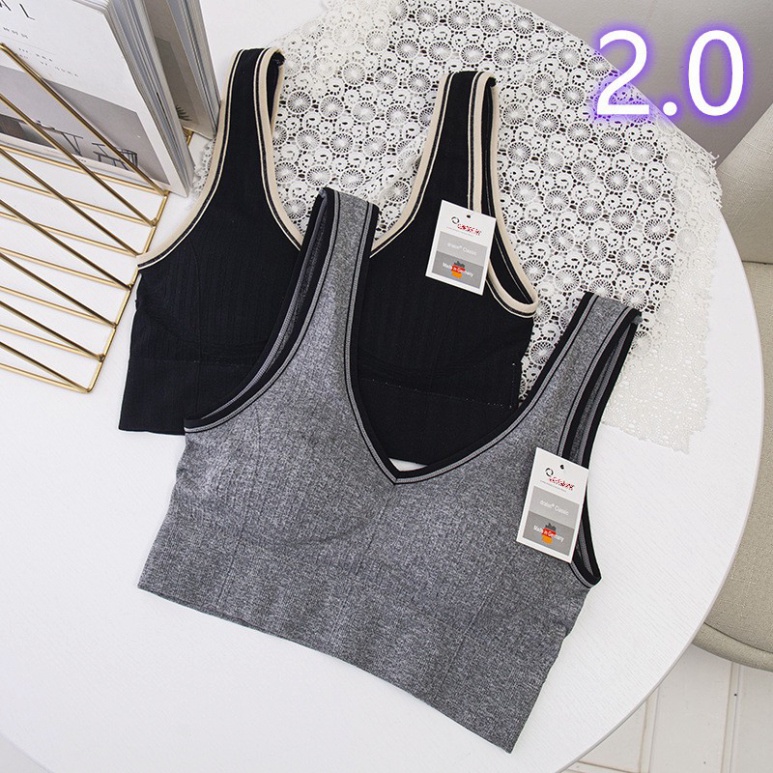 Áo Bra Nữ Thể Thao ⭐ FREESHIP ⭐ Chất Cotton 2 Dây- Áo Ngực Đệm Mỏng A2.0 S1BRA08