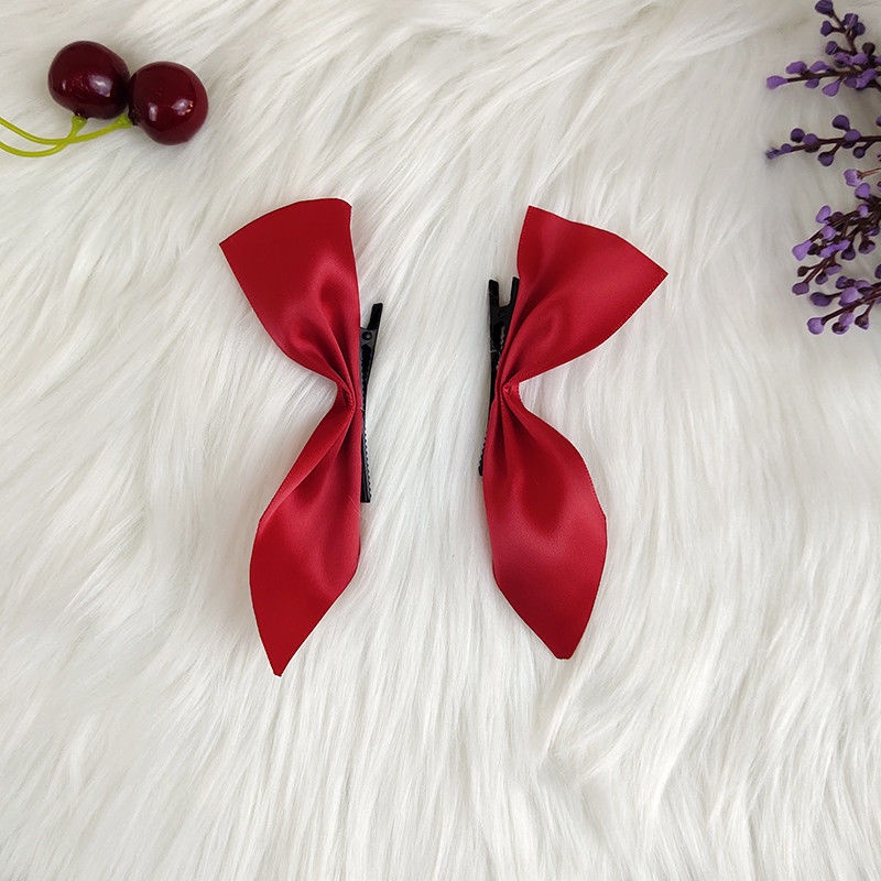 Kẹp Tóc Mái Ngang Zhixiu Cỡ Nhỏ Màu Đỏ Dễ Thương Cho Nữ