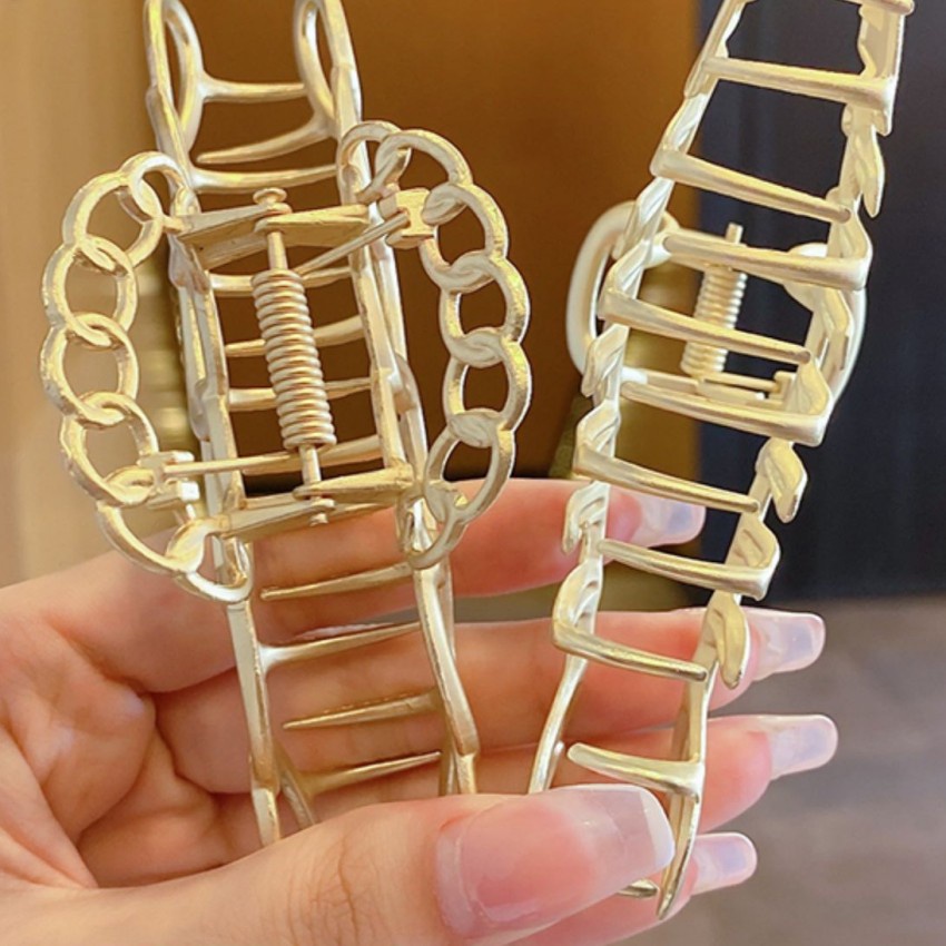 Kẹp tóc hình xương cá đính ngọc trai kiểu dáng thời trang thanh lịch cho nữ