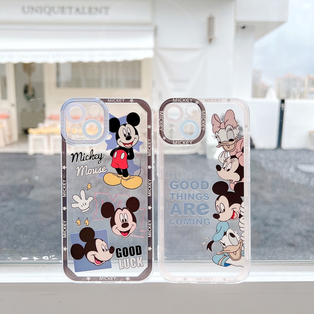 Ốp Điện Thoại Họa Tiết Hoạt Hình Mickey Donald Cho iphone 11 12 13 14 Pro XS Max XR 7 8 Plus