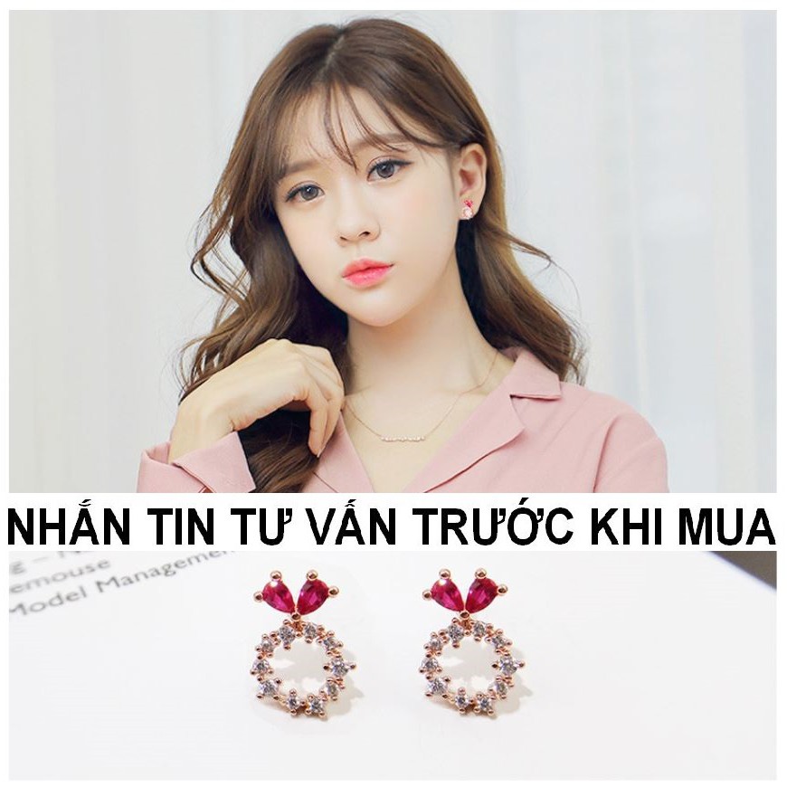 Bông tai nữ hàn quốc đính đá lấp lánh CHẤT LƯỢNG. Mua 5 giá sỉ ( NHƯ HÌNH 100 % ) ( 3)