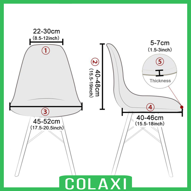 [COLAXI]Shell Chair Seat Cover Conferences Hotel Dining Room Slipcover Anti-Dust