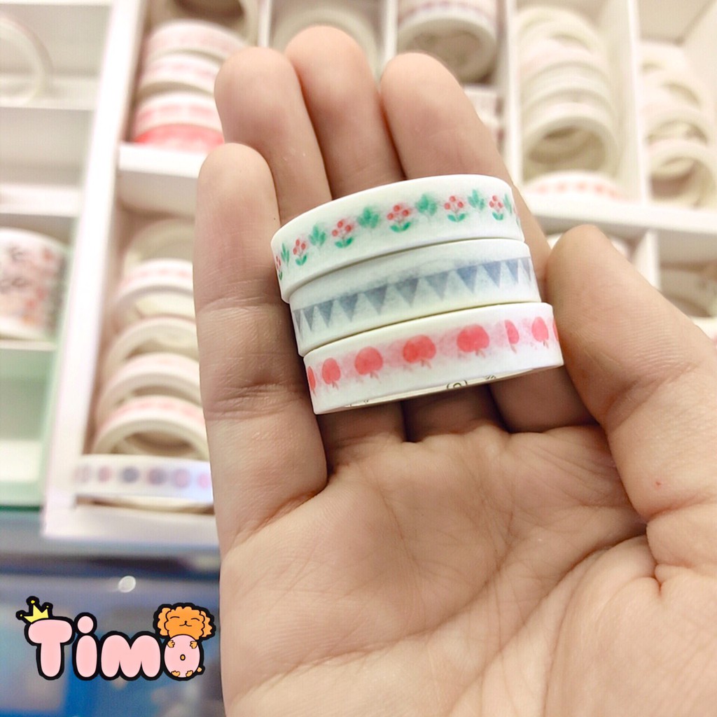 [ Set Washitape Lẻ ] Washi Tape Băng Keo Dính Nhiều Kiểu Trang Trí Note Book Sticker Cute Có Bán Hộp 100 Washi Xinh