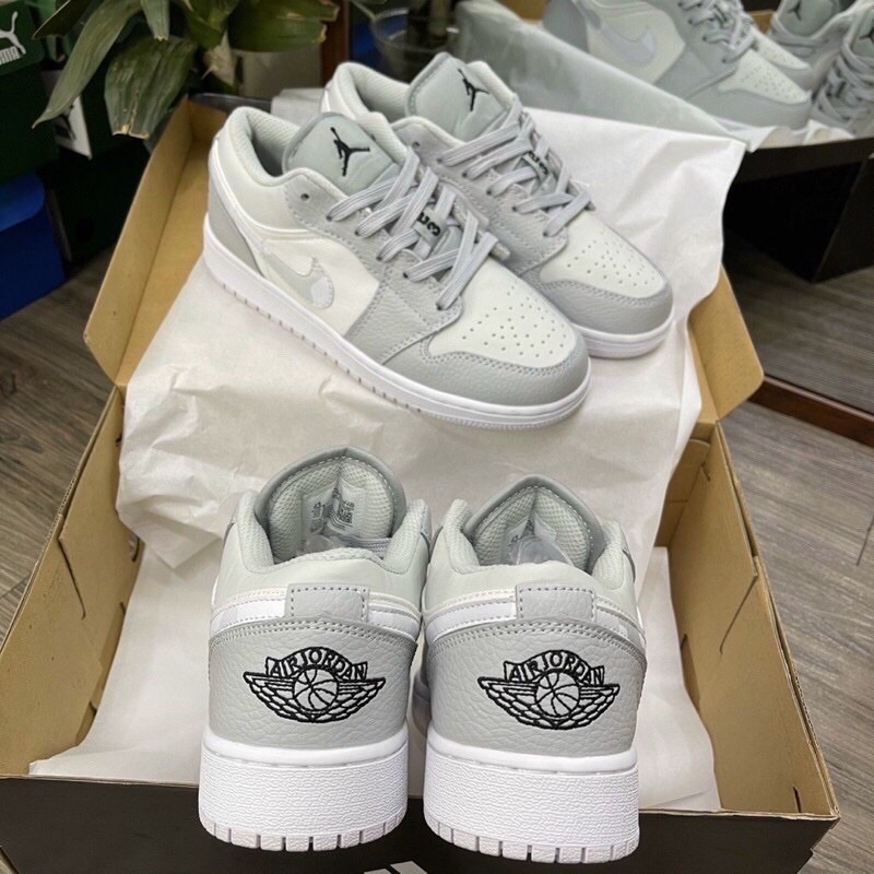 GIÀY JD1 CAMO XÁM TRẮNG THẤP CỔ DA THẬT LAI AU NAM NỮ SC