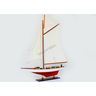Mô hình thuyền buồm gỗ Endeavour (Đỏ - Trắng) 50cm