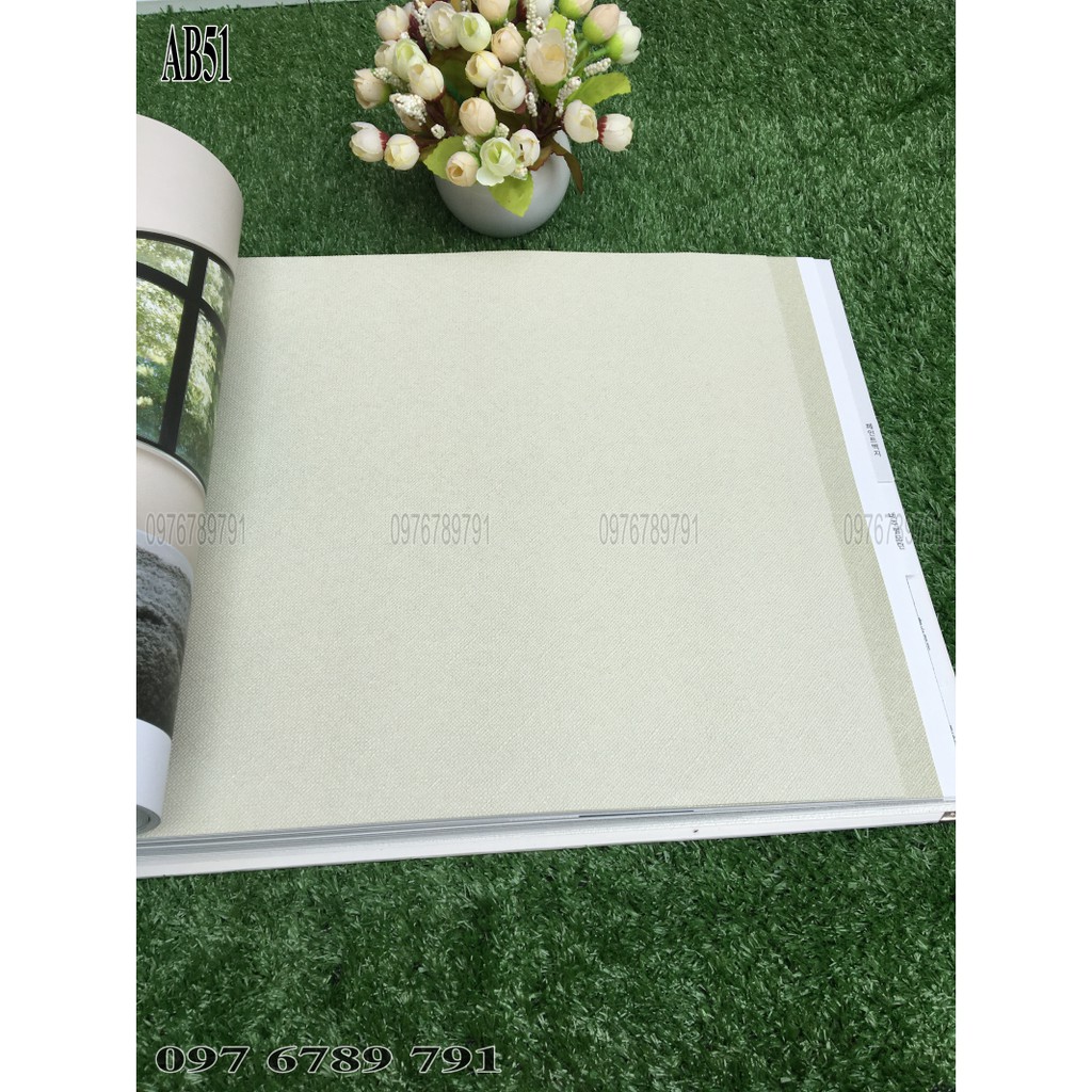 Giấy Dán Tường Hàn Quốc Phòng Khách AB Lụa Không Keo Khổ 1.06m Màu Trắng , Xám, Vàng