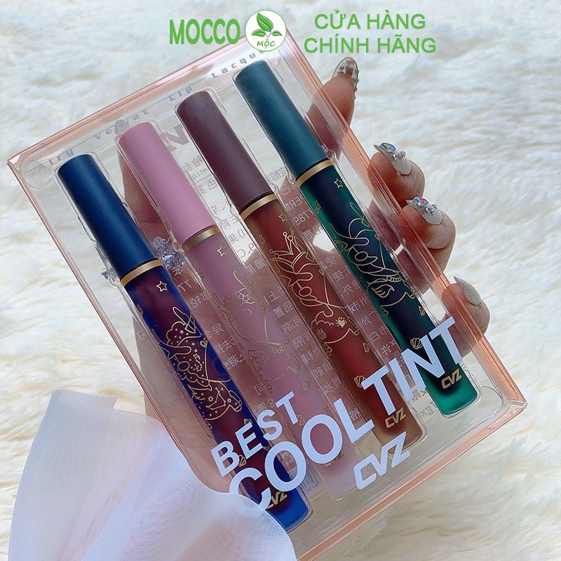 Set 4 son tint kem vỏ nhung mờ CVZ unicorn color lip glaze A.K304