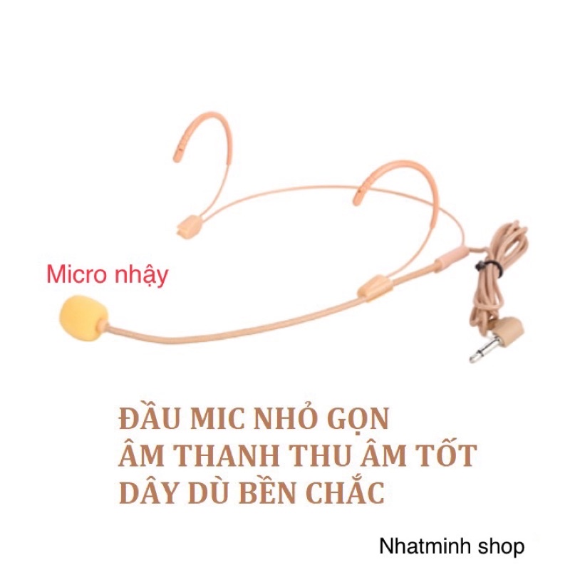 Mic trợ giảng siêu nhẹ mic siêu hút âm tặng dây nối dài dây mic 1.8m