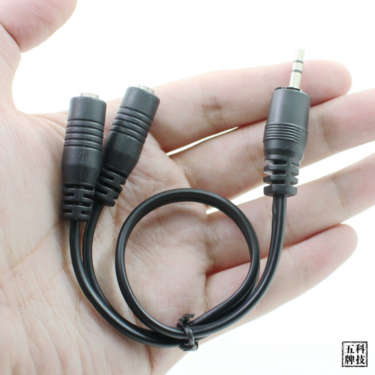Dây cáp chia tai nghe từ 1 đầu cắm sang 2 cổng cắm 3.5mm