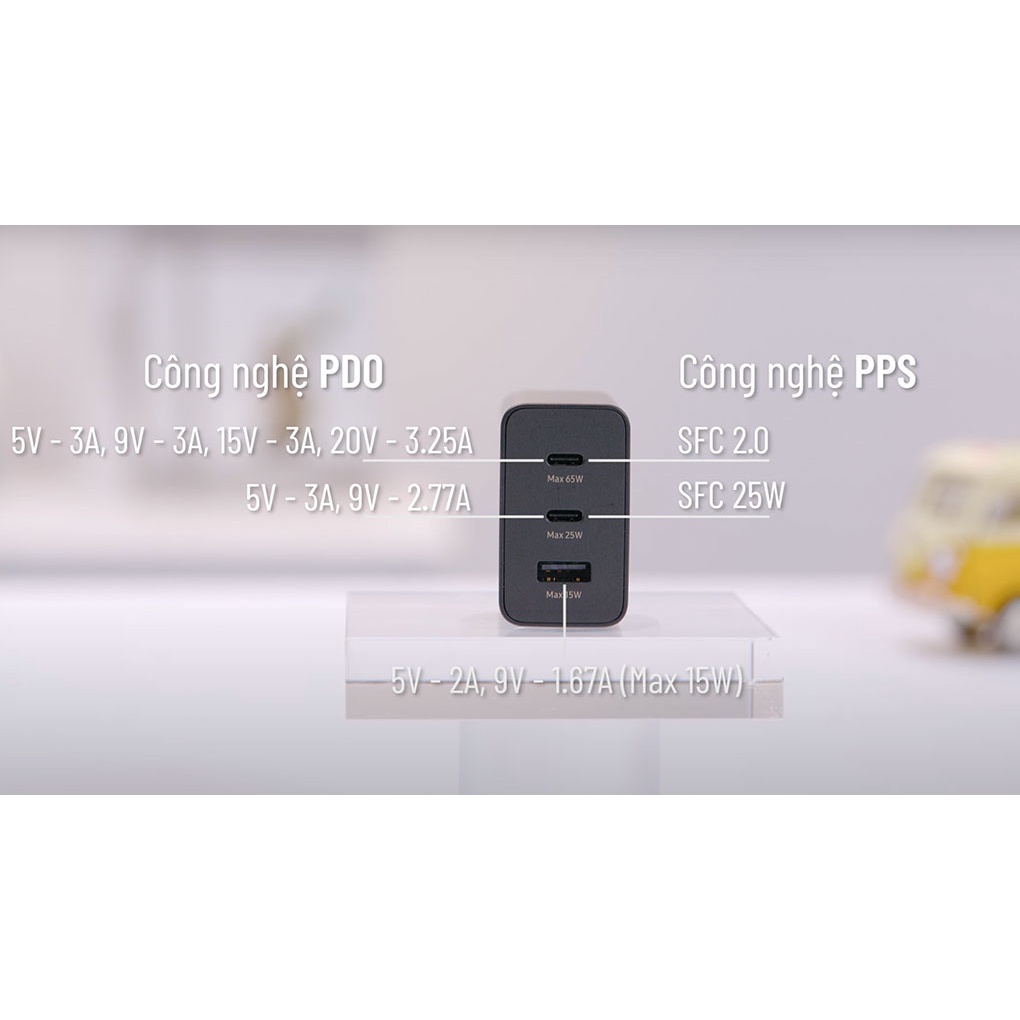 Cốc sạc nhanh samsung 45w 2 cổng(PD 35w+USB 15W) EP-TA220/sạc 3 cổng USB Type C PD 65W Samsung EP-T6530N