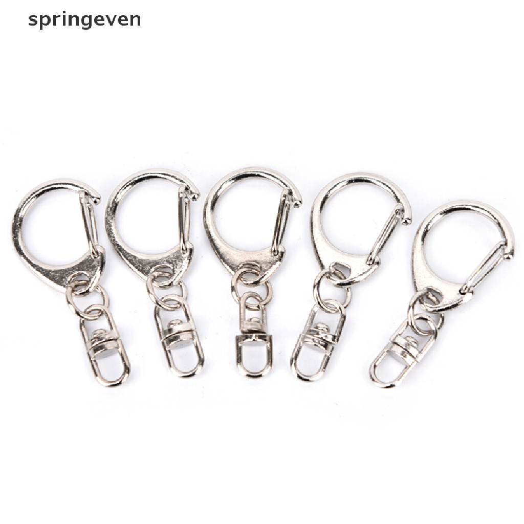 Set 10 Vòng Móc Khóa Ngắn Màu Bạc Bóng DIY